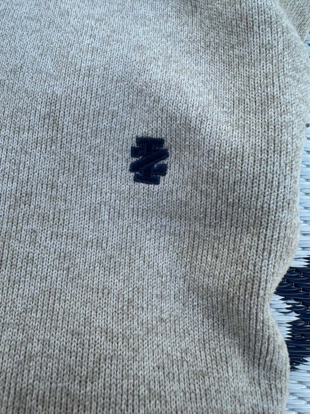 IZOD Heather Oatmeal Ribbed Quarter-Zip Pullover Sweater XL - Picture 3 of 6